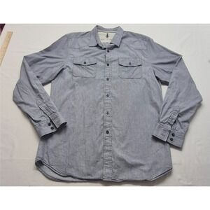 Jeans by Buffalo men's gray striped long sleeve Button up shirt LG 100% Cotton‎